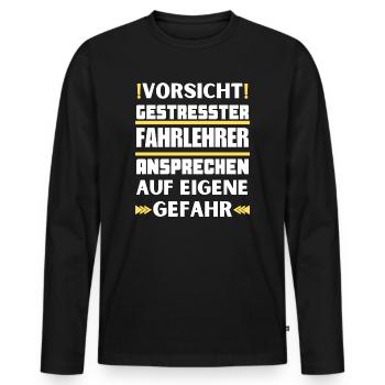 Ne parlez pas à un moniteur de conduite stressé ! - T-shirt manches longues Premium bio Homme - noir - Devant - Nico (187cm)