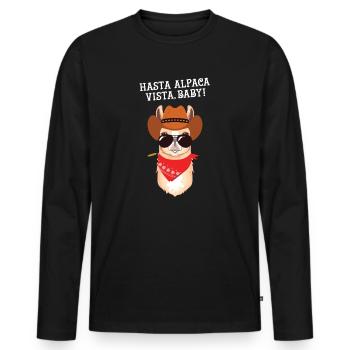 Hasta Alpaca Vista, Baby! - T-shirt manches longues Premium bio Homme - noir - Devant - Nico (187cm)