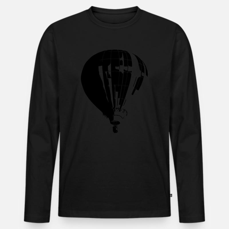 Ballon - Männer Premium Bio Langarmshirt - Schwarz