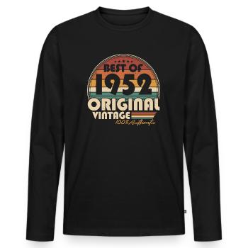 1952 Jahrgang Vintage Geburtstag Retro Geschenk - Männer Premium Bio Langarmshirt - Schwarz - Vorne - Nico (187cm)
