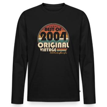 2004 Jahrgang Vintage Geburtstag Retro Geschenk - Männer Premium Bio Langarmshirt - Schwarz - Vorne - Nico (187cm)