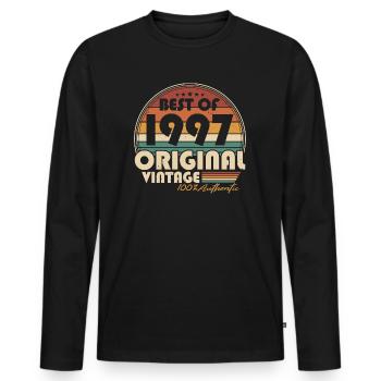1997 Vintage Vintage Birthday Retro Gift - Men's Premium Organic Long Sleeve Shirt - black - Front - Nico (187cm)