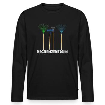 Rechenzentrum | Computer, Internet, PC, Gärtner - Männer Premium Bio Langarmshirt - Schwarz - Vorne - Nico (187cm)