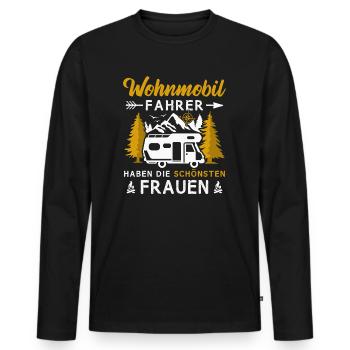 Wohnmobil Camping Wohnmobilfahrer Campingurlaub - Männer Premium Bio Langarmshirt - Schwarz - Vorne - Nico (187cm)