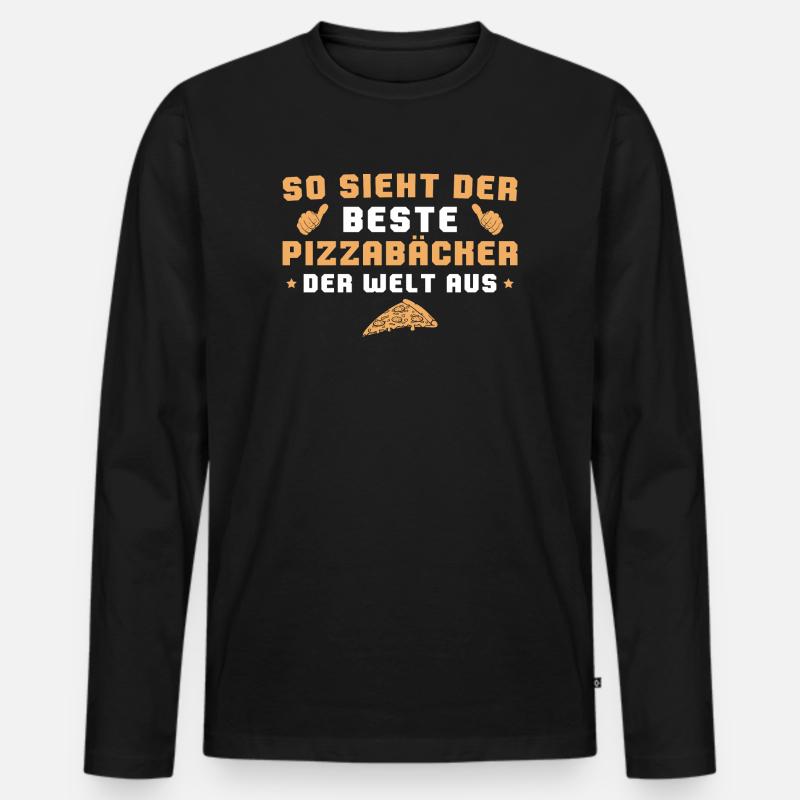 Bester Pizzabäcker der Welt Pizza Bäcker Geschenk - Männer Premium Bio Langarmshirt - Schwarz