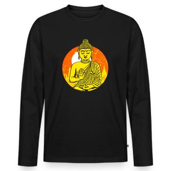 Buddah Bouddhisme - T-shirt manches longues Premium bio Homme - noir - Devant - Nico (187cm)