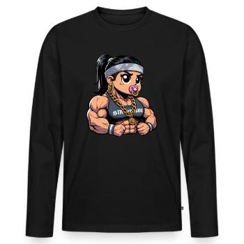 HIP HOP - Muscle Girl - T-Shirt - T-shirt manches longues Premium bio Homme - noir - Devant - Nico (187cm)