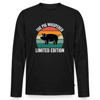 The Pig Whisperer - Men's Premium Organic Long Sleeve Shirt - black - Front - Nico (187cm)