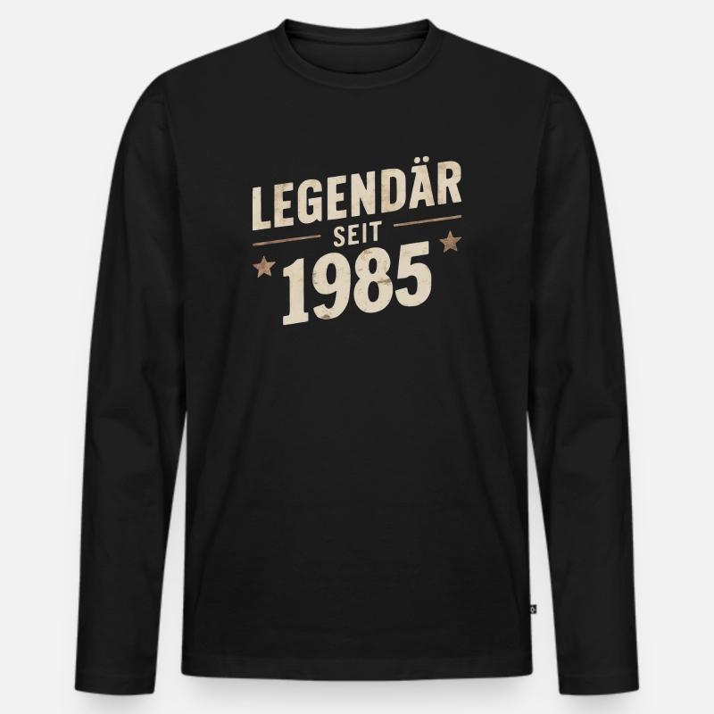 Legendär Seit 1985 - Männer Premium Bio Langarmshirt - Schwarz