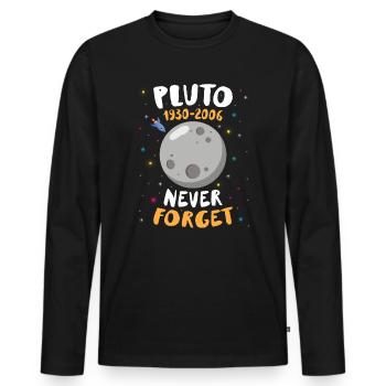 Pluton 1930 2006 - Planet Space Astronomy - T-shirt manches longues Premium bio Homme - noir - Devant - Nico (187cm)