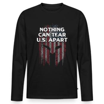 Nothing Can Tear US Apart Independence 4th of - Men's Premium Organic Long Sleeve Shirt - black - Front - Nico (187cm)