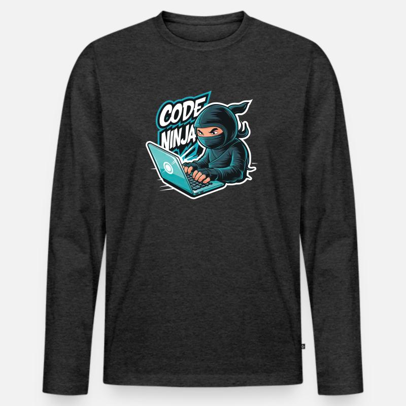 Code Ninja Programmierer Software Entwickler Männer Premium Bio Langarmshirt