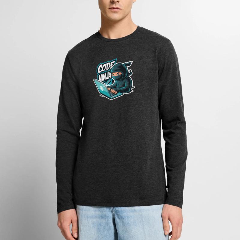Code Ninja Programmierer Software Entwickler Männer Premium Bio Langarmshirt