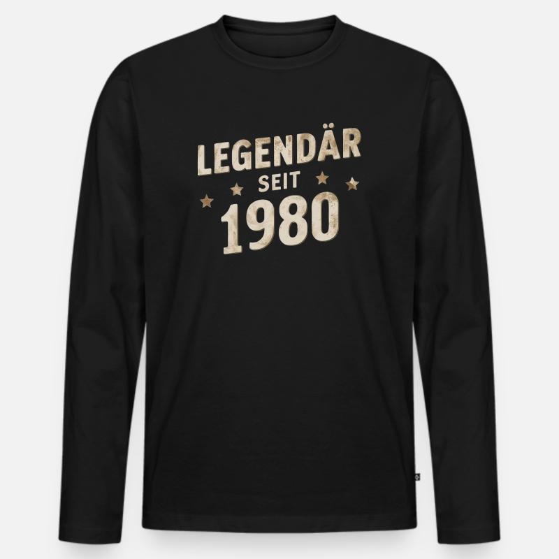 Legendär Seit 1980 - Männer Premium Bio Langarmshirt - Schwarz