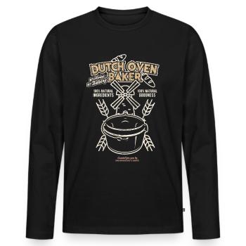 Dutch Oven Baker - Men's Premium Organic Long Sleeve Shirt - black - Front - Nico (187cm)