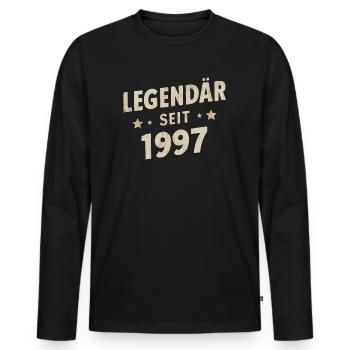 Legendär Seit 1997 - Männer Premium Bio Langarmshirt - Schwarz - Vorne - Nico (187cm)