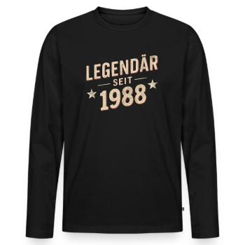 Legendär Seit 1988 - Männer Premium Bio Langarmshirt - Schwarz - Vorne - Nico (187cm)