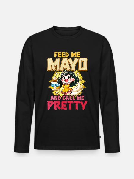 Mayonnaise - Männer Premium Bio Langarmshirt - Schwarz