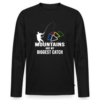 Bergfex Bergsteiger Alpinist Bergwandern - Männer Premium Bio Langarmshirt - Schwarz - Vorne - Nico (187cm)
