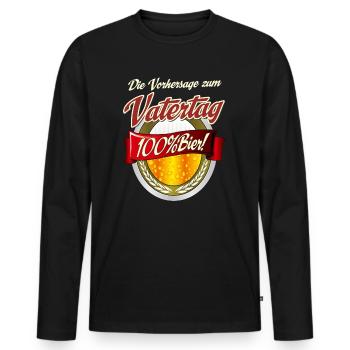 RAHMENLOS Geschenk Vatertag - Herrentag - - Männer Premium Bio Langarmshirt - Schwarz - Vorne - Nico (187cm)