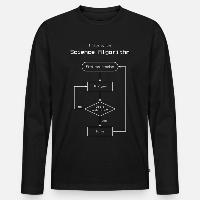 Science Algorithm - Männer Premium Bio Langarmshirt - Schwarz