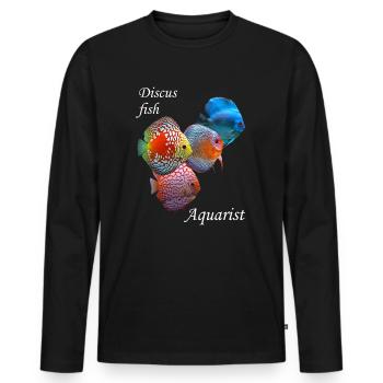 DISCUS FISH AQUARIOPHILE - DIVERS DISCUS FISH GRAPHIC - T-shirt manches longues Premium bio Homme - noir - Devant - Nico (187cm)