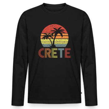 Crète - T-shirt manches longues Premium bio Homme - noir - Devant - Nico (187cm)