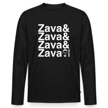 Ted Lasso Écriture Zava En Blanc - T-shirt manches longues Premium bio Homme - noir - Devant - Nico (187cm)