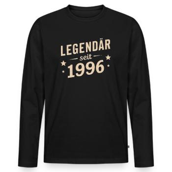 Légendaire depuis 1996 - T-shirt manches longues Premium bio Homme - noir - Devant - Nico (187cm)