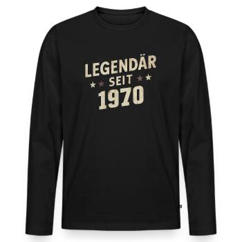 Legendär Seit 1970 - Männer Premium Bio Langarmshirt - Schwarz - Vorne - Nico (187cm)