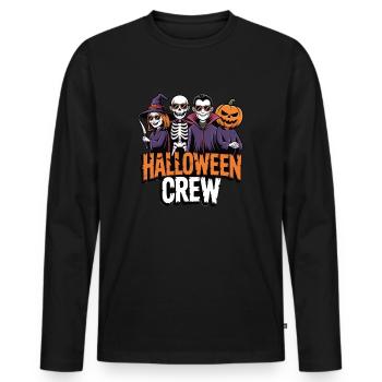 Halloween Crew – Funny Spooky Design - Men's Premium Organic Long Sleeve Shirt - black - Front - Nico (187cm)
