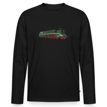 Dampflok Baureihe 18201 BR 18 - Männer Premium Bio Langarmshirt - Schwarz - Vorne - Nico (187cm)