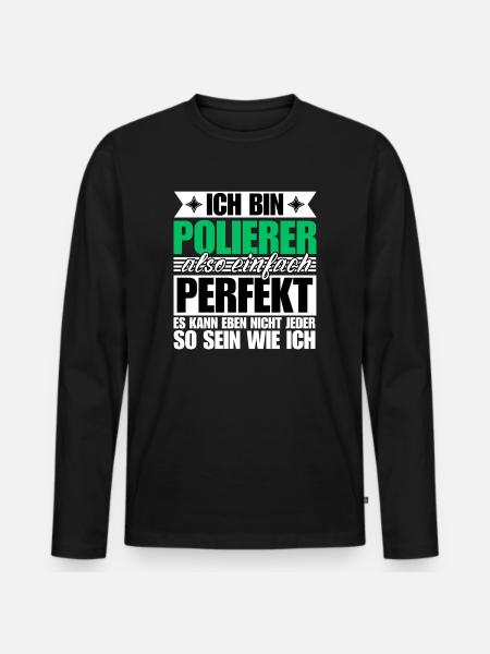 Perfekter Polierer - Männer Premium Bio Langarmshirt - Schwarz