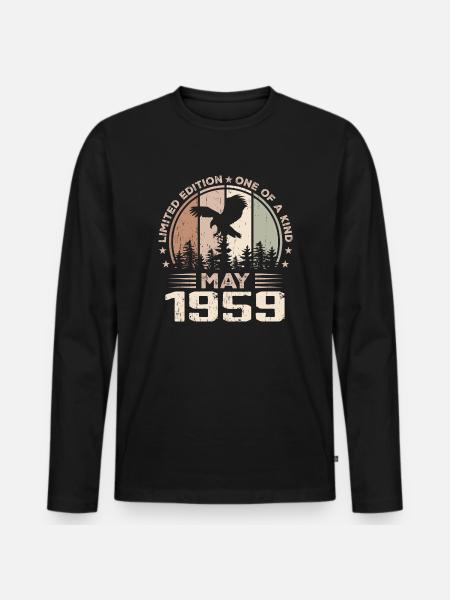 Unvergleichlich seit Mai 1959, 65. Jahrestag - Männer Premium Bio Langarmshirt - Schwarz