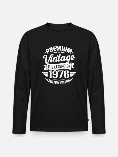 Vintage 1976 Limited Edition - Premium økologisk langærmet T-shirt til mænd - sort