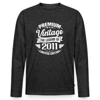 Vintage 2011 Limited Edition - Men's Premium Organic Long Sleeve Shirt - heather anthracite - Front - Nico (187cm)