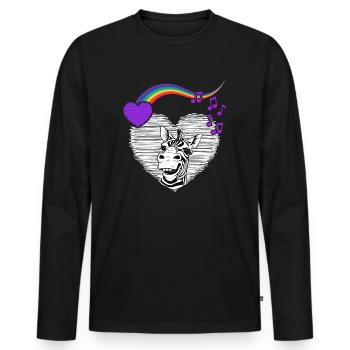 LGTB Zebra Rainbow Pride queer Zebra Fur - T-shirt manches longues Premium bio Homme - noir - Devant - Nico (187cm)
