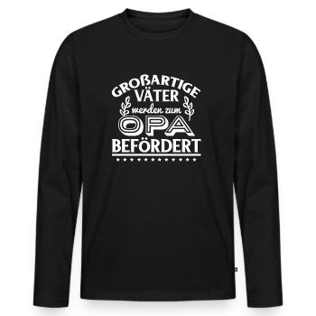 Großartige Väter werden zum Opa befördert - Männer Premium Bio Langarmshirt - Schwarz - Vorne - Nico (187cm)