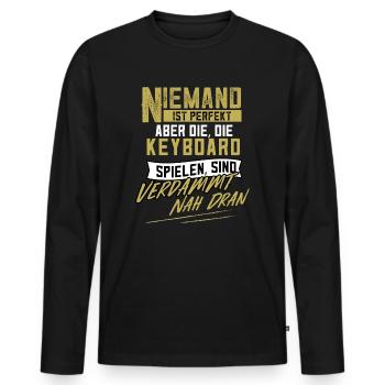 Keyboard Keyboarder Keyboarderin Perfekt Geschenk - Männer Premium Bio Langarmshirt - Schwarz - Vorne - Nico (187cm)