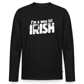 Je suis un peu irlandais - T-shirt manches longues Premium bio Homme - noir - Devant - Nico (187cm)