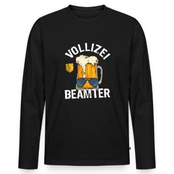 Vollizei Beamter Vatertag Bier Party Saufen Shirt - Männer Premium Bio Langarmshirt - Schwarz - Vorne - Nico (187cm)