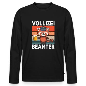Vollizei Beamter Vatertag Bier Party Saufen Shirt - Männer Premium Bio Langarmshirt - Schwarz - Vorne - Nico (187cm)