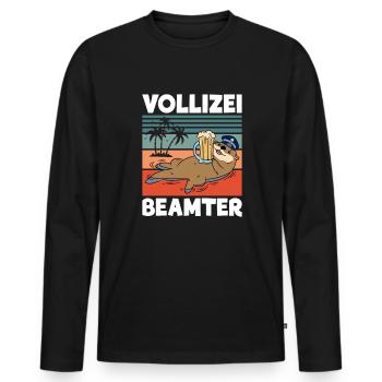 Vollizei Beamter Vatertag Bier Party Saufen Shirt - Männer Premium Bio Langarmshirt - Schwarz - Vorne - Nico (187cm)