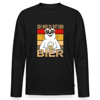 Go away!! You are not a beer Father's Day beer booze shirt - Men's Premium Organic Long Sleeve Shirt - black - Front - Nico (187cm)