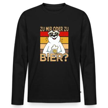 À moi ou à la bière? Bière de la fête des pères Saufshirt - T-shirt manches longues Premium bio Homme - noir - Devant - Nico (187cm)