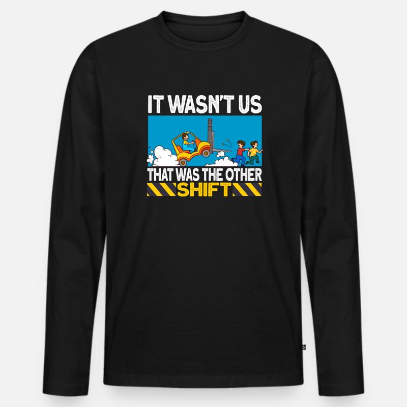 staplerfahrer Stapler Geschenk Gabelstapler Spruch - Männer Premium Bio Langarmshirt - Schwarz
