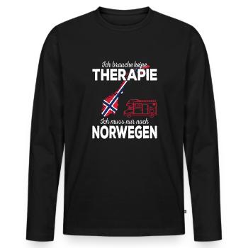 Ich muss nur nach Norwegen Skandinavien Norwegen - Männer Premium Bio Langarmshirt - Schwarz - Vorne - Nico (187cm)