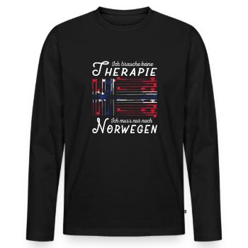 Ich muss nur nach Norwegen Skandinavien Norwegen - Männer Premium Bio Langarmshirt - Schwarz - Vorne - Nico (187cm)