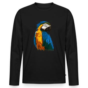 Perroquet ara Perroquets aras - T-shirt manches longues Premium bio Homme - noir - Devant - Nico (187cm)