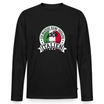 Ich muss nur nach Italien Italienurlaub Italien - Männer Premium Bio Langarmshirt - Schwarz - Vorne - Nico (187cm)